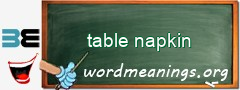 WordMeaning blackboard for table napkin